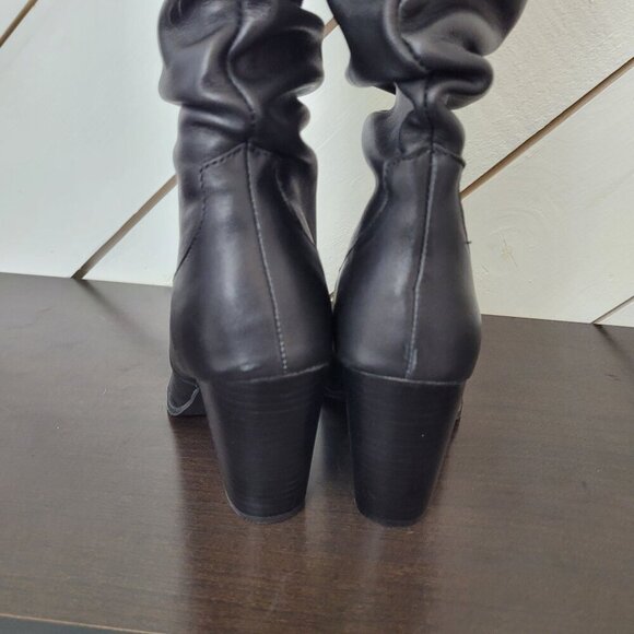 NEW Steve Madden Landy Black Leather Over-The-Knee Boots Size 6M - Picture 5 of 13